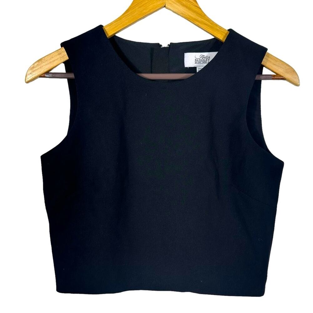 Belle Badgley Mischka Black Sleeveless Crop Top Size US 2